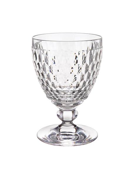 Bicchiere in cristallo con rilievo Boston 4 pz, Cristallo, Trasparente, Ø 10 x Alt. 14 cm, 350 ml