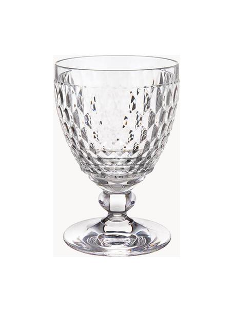 Szklanka ze szkła kryształowego z reliefem Boston, 4 szt., Szkło kryształowe, Transparentny, Ø 10 x W 14 cm, 350 ml