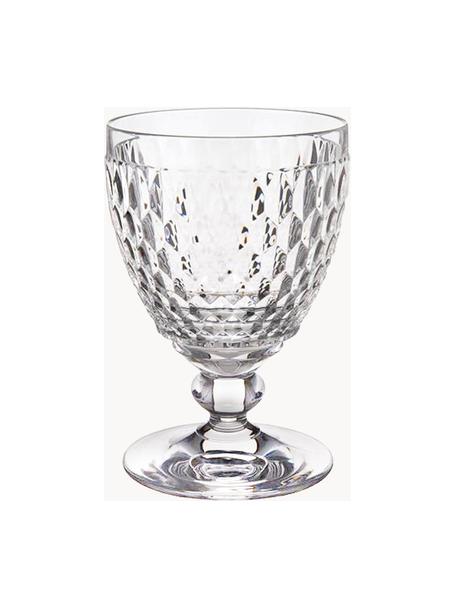 Vasos de cristal con relieve Boston, 4 uds., Cristal, Transparente, Ø 10 x Al 14 cm, 350 ml