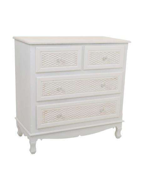 Cómoda de madera de pino Ona, Madera de pino, Madera de pino pintada blanco, An 81 x Al 81 cm