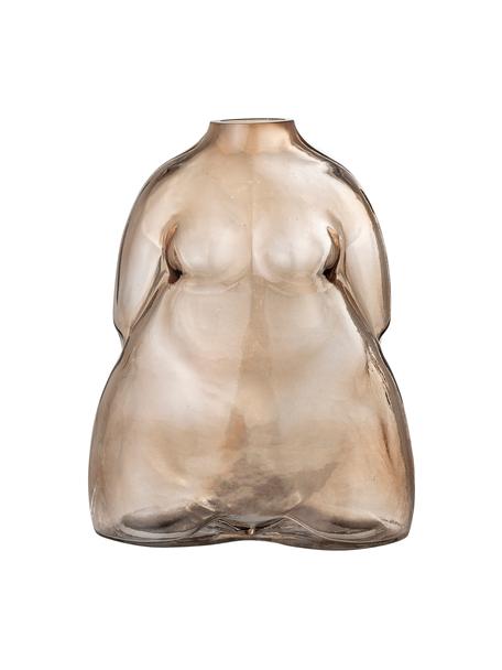 Vase verre Evie, Verre, Brun, transparent, larg. 15 x haut. 19 cm