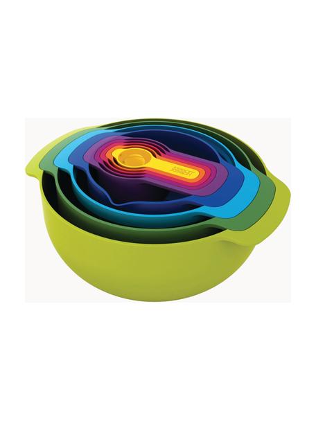 Schalen en maatlepelset Nest Plus, set van 9, Edelstaal, polypropyleen, Meerkleurig, Set met verschillende formaten