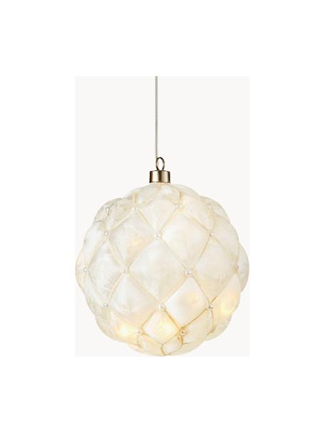 Guirlande de sapin de Noël LED artisanale Pearl, Blanc crème, Ø 15 cm