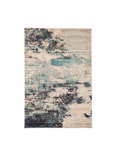 Design koberec s nízkým vlasem Celestial, Světle béžová, odstíny modré, Š 120 cm, D 180 cm (velikost S)