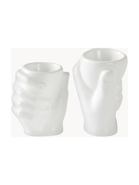 Set de soportes de huevo Imogen, 2 pzas., Porcelana, Blanco, Ø 5 x Al 10 cm