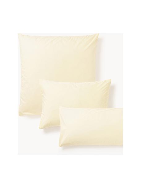 Taie d'oreiller en percale de coton Elsie, Jaune pâle, larg. 50 x long. 70 cm