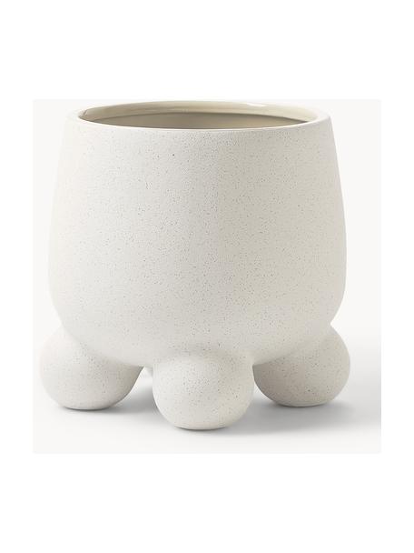 Cache-pot Olea, Grès cérame, Blanc cassé, Ø 25 x haut. 27 cm