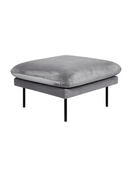 Poggiapiedi da divano in velluto grigio Moby, Rivestimento: velluto (rivestimento in , Struttura: legno di pino massiccio, Velluto grigio, Larg. 78 x Alt. 48 cm