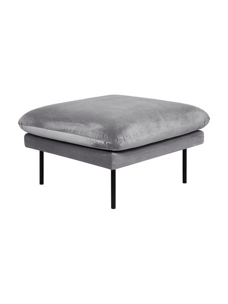 Tabouret/repose-pieds en velours Moby, Velours gris, larg. 78 x haut. 48 cm