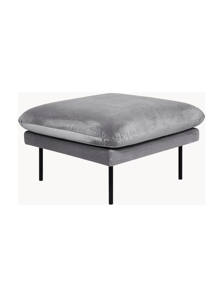 Pouf en velours Moby, Velours gris, larg. 78 x prof. 78 cm