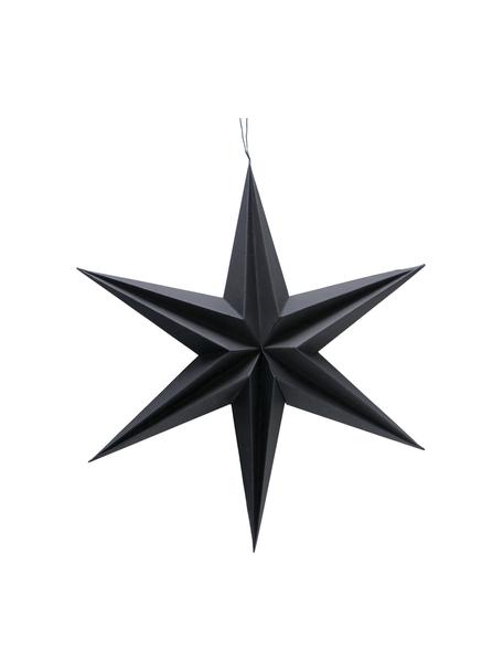 Stern-Anhänger Mariola, 2 Stück, Papier, schwarz, Ø 40 x T 9 cm