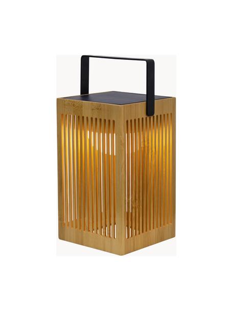 Lampada da esterno solare a LED Okinawa, luce regolabile, Paralume: legno di bambù, Manico: metallo rivestito, Legno di bambù, Larg. 15 x Alt. 24 cm