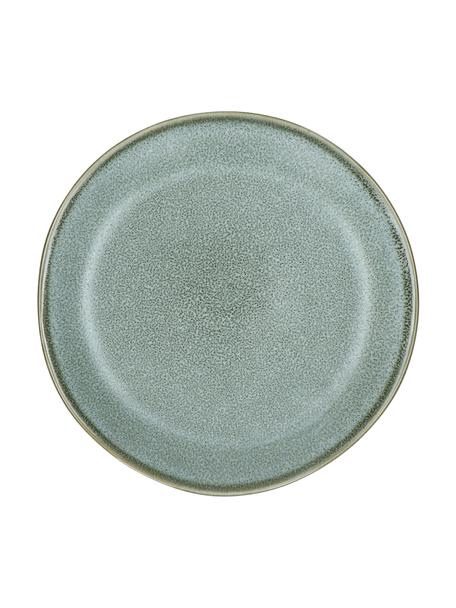 Snídaňové talíře z kameniny s efektní glazurou Neboa, 4 ks, Kamenina, Šedá, modrá, Ø 22 cm, V 3 cm
