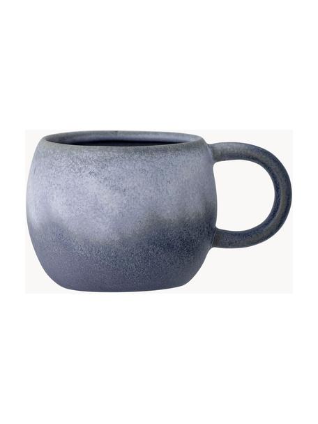 Handgemachte Tasse Elia mit reaktiver Glasur, Steingut, Graublautöne, Ø 11 x H 9 cm, 480 ml