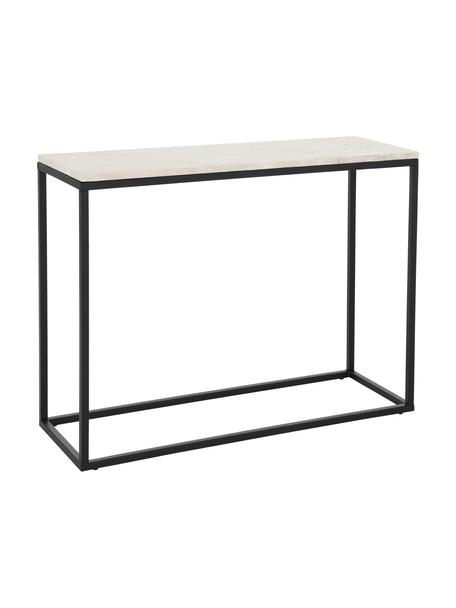 Travertinový konzolový stolek Titti, Béžová, černá, Š 100 cm, V 75 cm