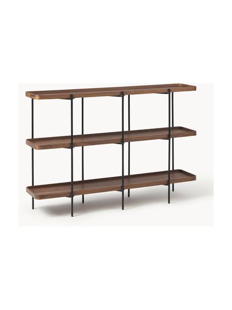 Houten plank Renee met metalen frame, Frame: gepoedercoat metaal, Walnoothout, B 150 x H 100 cm