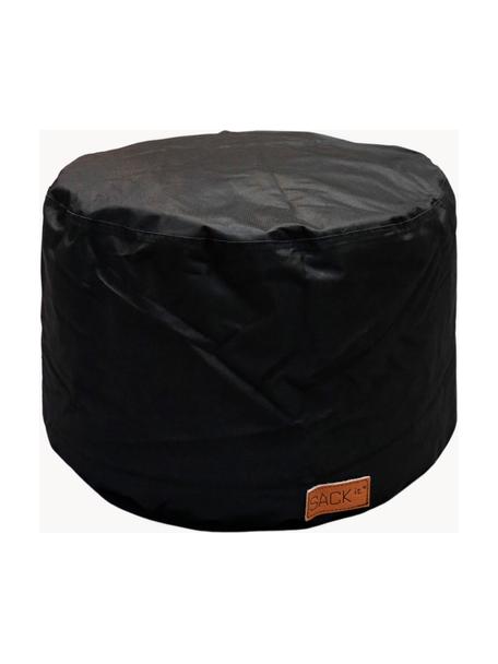 Housse de protection pour pouf Cobana, Fibre synthétique, Noir, Ø 52 x haut. 35 cm