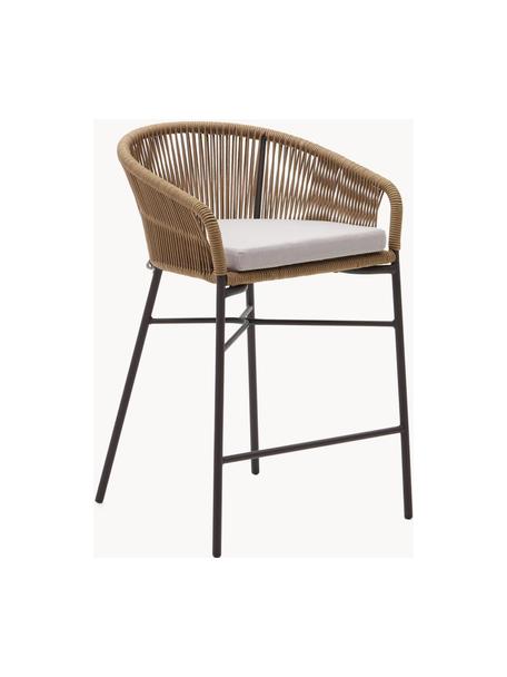 Tabourets de bar de jardin Yanet, 2 pièces, Tissu beige clair, beige, larg. 55 x haut. 85 cm