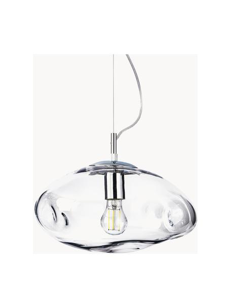 Lampa wisząca ze szkła Amora, Transparentny, odcienie srebrnego, Ø 35 x W 20 cm