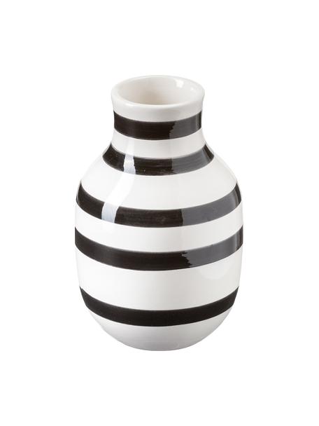 Jarrón artesanal de diseño Omaggio, mediano, Cerámica, Negro, blanco, Ø 8 x Al 13 cm