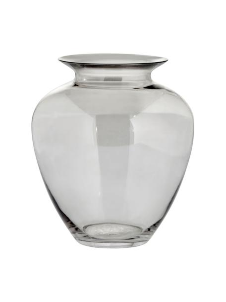 Ručně foukaná skleněná váza Milia, Sklo, Šedá, transparentní, Ø 22 cm, V 25 cm
