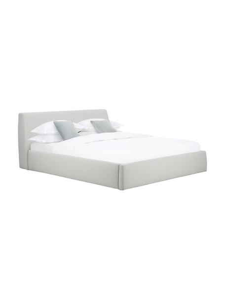 Cama tapizada Cloud, Tapizado: tejido finamente texturiz, Estructura: madera maciza de pino con, Tejido gris claro, An 140 x L 200 cm