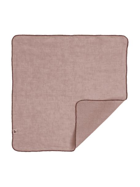 Lněné látkové ubrousky s lemem Gracie, 2 ks, 100 % len, Růžová, Š 45 cm, D 45 cm