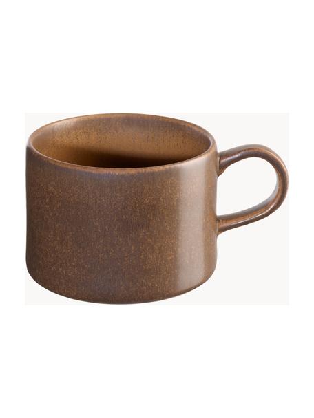 Kaffeetassen Gobi mit reaktiver Glasur, 6 Stück, Steinzeug, Taupe, Braun, Ø 10 x H 7 cm, 300 ml