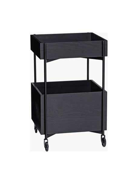 Carrello da portata Fresh, Pannello di fibra a media densità (MDF), legno di frassino, Nero, Larg. 42 x Alt. 68 cm