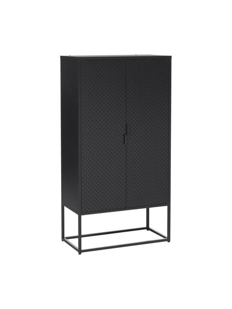 Chiffonnier de metal Neptun, Metal con pintura en polvo, Negro, An 80 x Al 150 cm