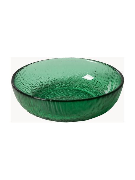 Cuencos pequeños de vidrio The Emeralds, 2 uds., Vidrio, Verde transparente, Ø 13