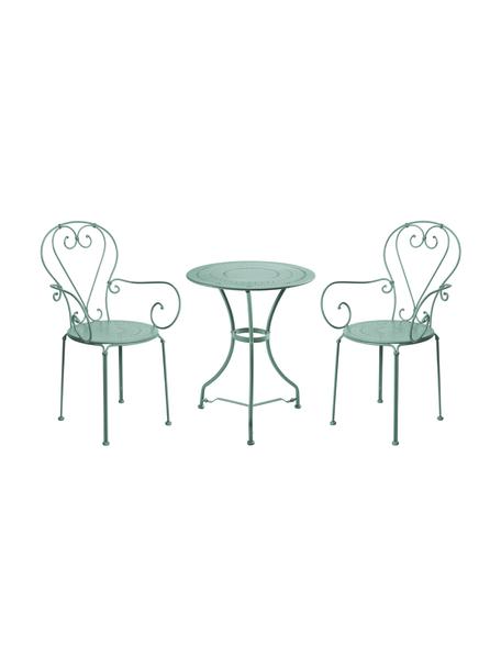 Set de balcón Century, 3 pzas., Metal con pintura en polvo, lacado, Verde salvia, Set de diferentes tamaños