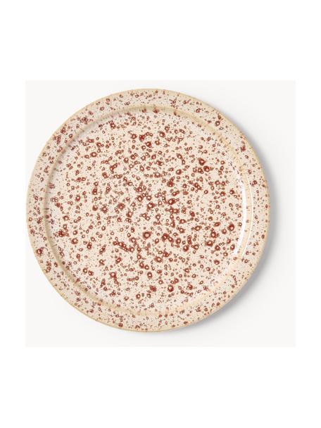 Piatti da colazione fatti a mano Bernardo 4 pz, Gres smaltato, Beige chiaro, rosso vino, Ø 21 cm