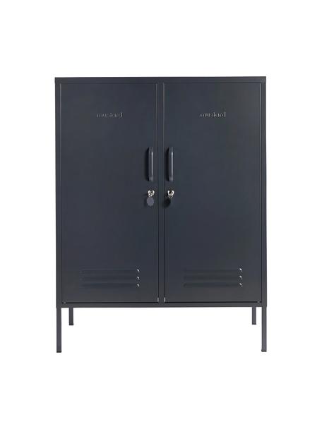 Szafka z metalu Midi, Metal malowany proszkowo, Antracytowy, S 85 x W 111 cm