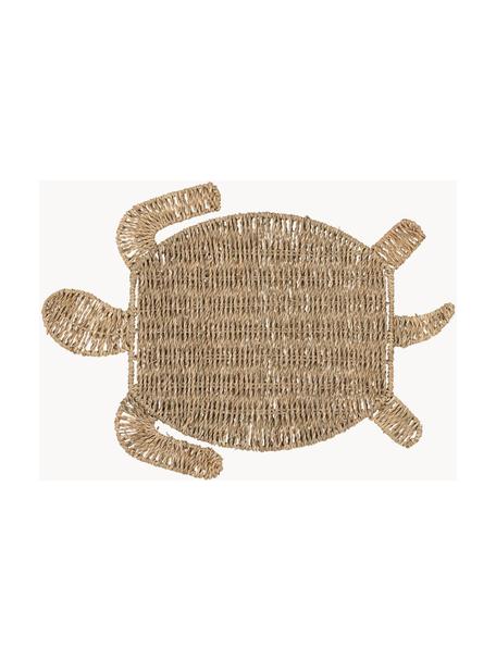 Tovaglietta americana in fibra naturale a forma di tartaruga Sumatra, Alghe, Beige, Lung. 48 x Larg. 36 cm