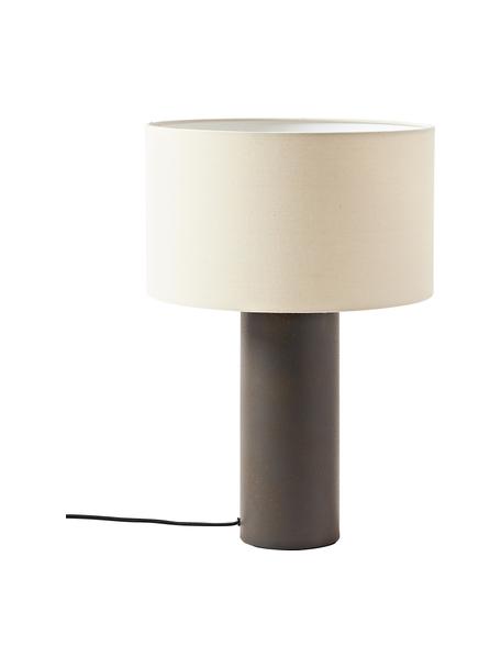 Lámpara de mesa Delano, Pantalla: algodón, Cable: cubierto en tela, Gris pardo, beige, Ø 35 x Al 50 cm