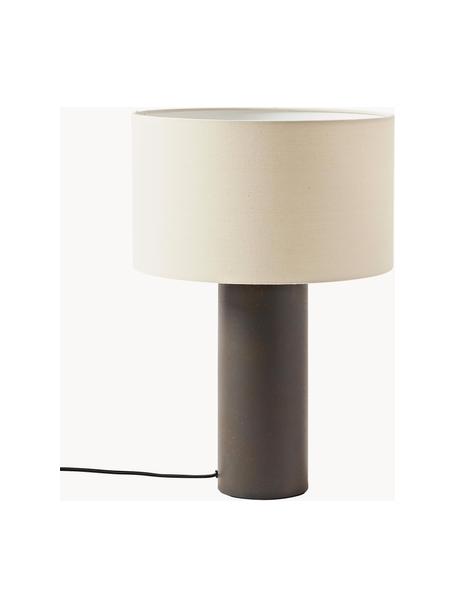 Lampada da tavolo Delano, Paralume: cotone, Marrone scuro, beige, Ø 35 x Alt. 50 cm