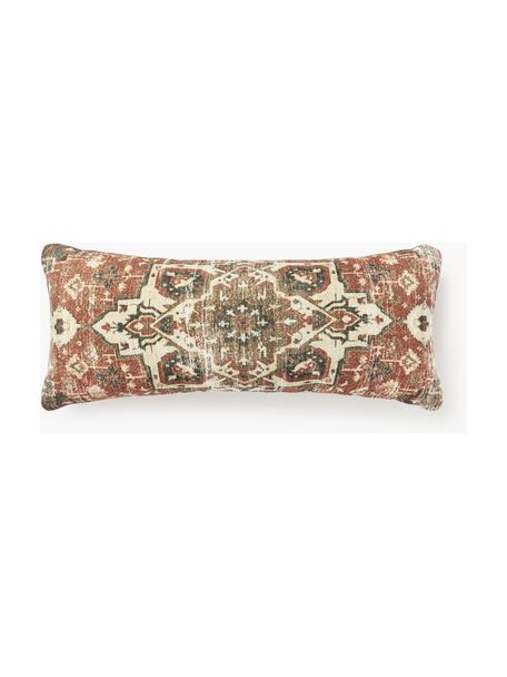 Housse de coussin 30x70 orientale en jute Nario, Rouge rouille, multicolore, larg. 30 x long. 70 cm