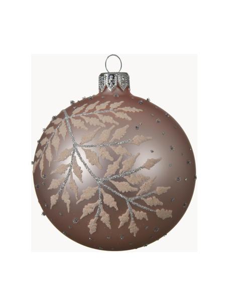 Boules de Noël Bella Ø 8 cm, 2 pièces, Verre, Rose, beige, Ø 8 cm