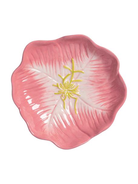Schaal Flower in de vorm van een sleutelbloem, Keramiek, geglazuurd, Roze, sleutelbloemvorm, Ø 18 x H 4 cm
