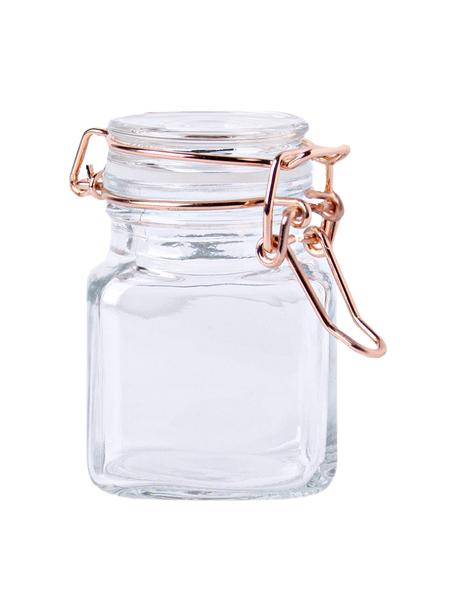 Botes con tapadera abatible Tarro, 4 uds., Transparente, Ø 6 x Al 8 cm
