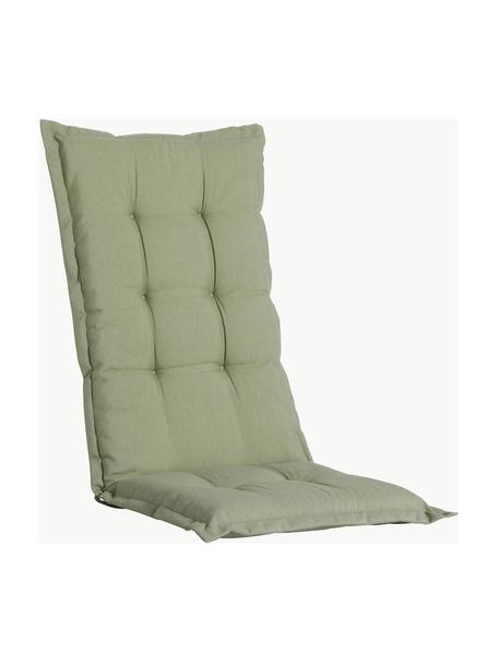 Cuscino sedia con schienale alto in tinta unita Panama, Rivestimento: 50% cotone, 50% poliester, Verde, Larg. 42 x Lung. 120 cm