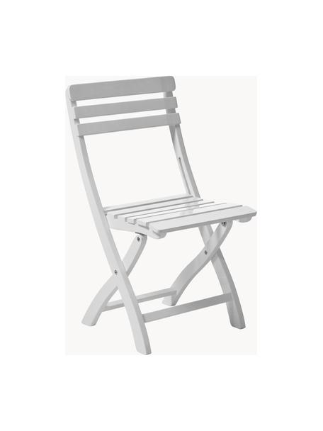 Skládací zahradní židle Clarish, Lakované mahagonové dřevo, Bílá, Š 45 cm, H 45 cm