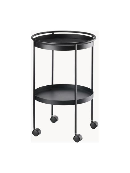 Camarera redonda de metal Rocks, Metal recubierto, Negro, Ø 35 x Al 61 cm