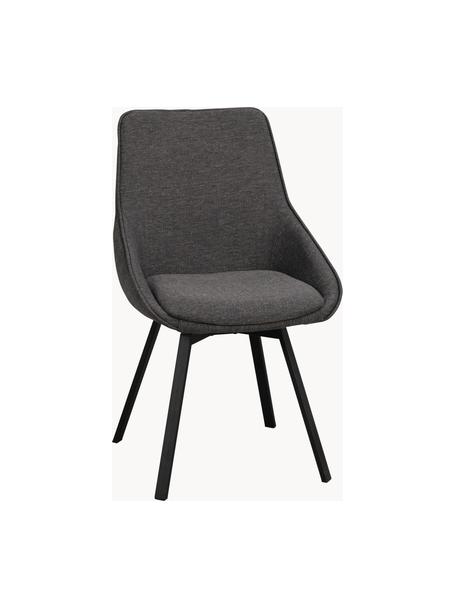 Otočná čalouněná židle Alison, Antracitová, Š 51 cm, H 57 cm