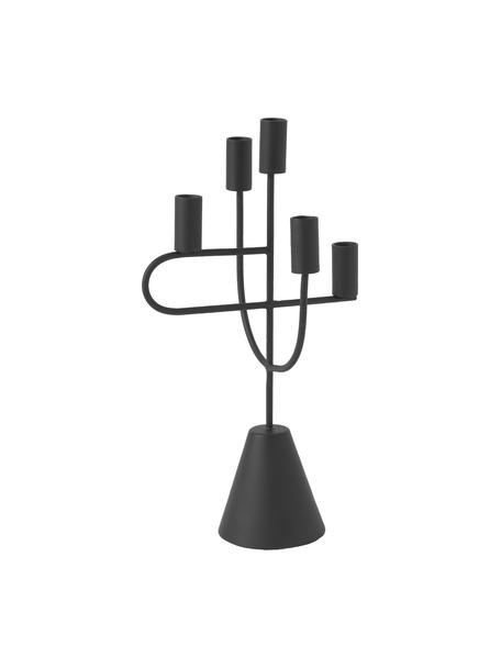 Świecznik z metalu Reem, Metal powlekany, Czarny, S 22 x W 41 cm