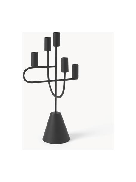Bougeoir en métal Reem, Métal, enduit, Noir, larg. 22 x haut. 41 cm
