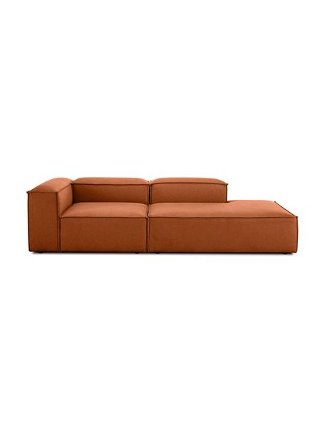 Szezlong modułowy Lennon, Tapicerka: poliester Dzięki tkaninie, Stelaż: lite drewno sosnowe z cer, Nogi: tworzywo sztuczne Materia, Terakotowa tkanina, S 269 x G 119 cm, oparcie lewostronne