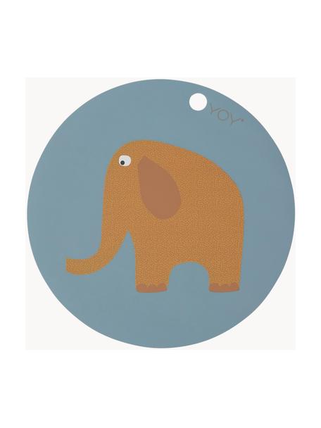 Tischset Elephant, Silikon, Blau, Orange, Ø 39 cm