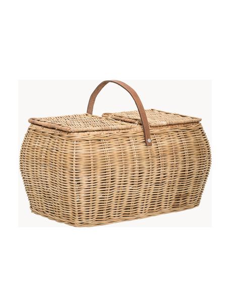 Cesto da picnic in rattan Gor, Manico: pelle, Beige, Larg. 44 x Alt. 26 cm